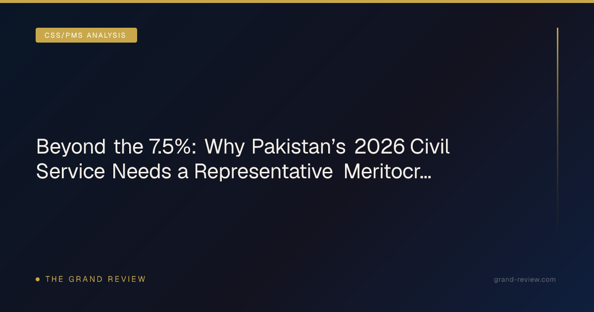 Beyond the 7.5%: Why Pakistan’s 2026 Civil Service Needs a… | The Grand ...