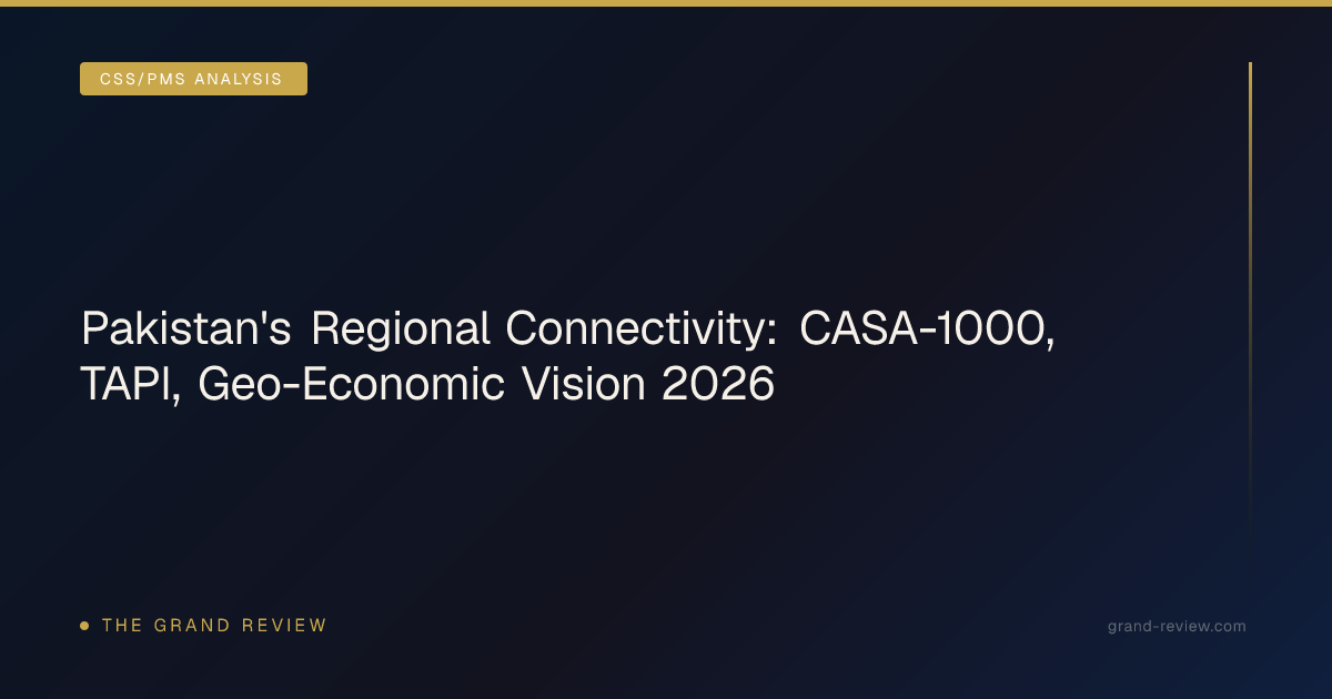Pakistan's Regional Connectivity: CASA-1000, TAPI,… | The Grand Review
