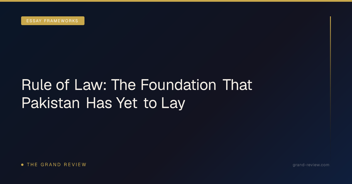 Rule of Law: The Foundation That Pakistan Has Yet to Lay |… | The Grand ...