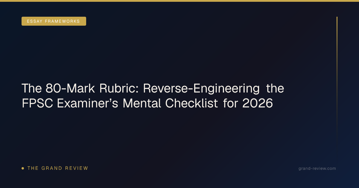 The 80-Mark Rubric: Reverse-Engineering the FPSC Examiner’s… | The ...