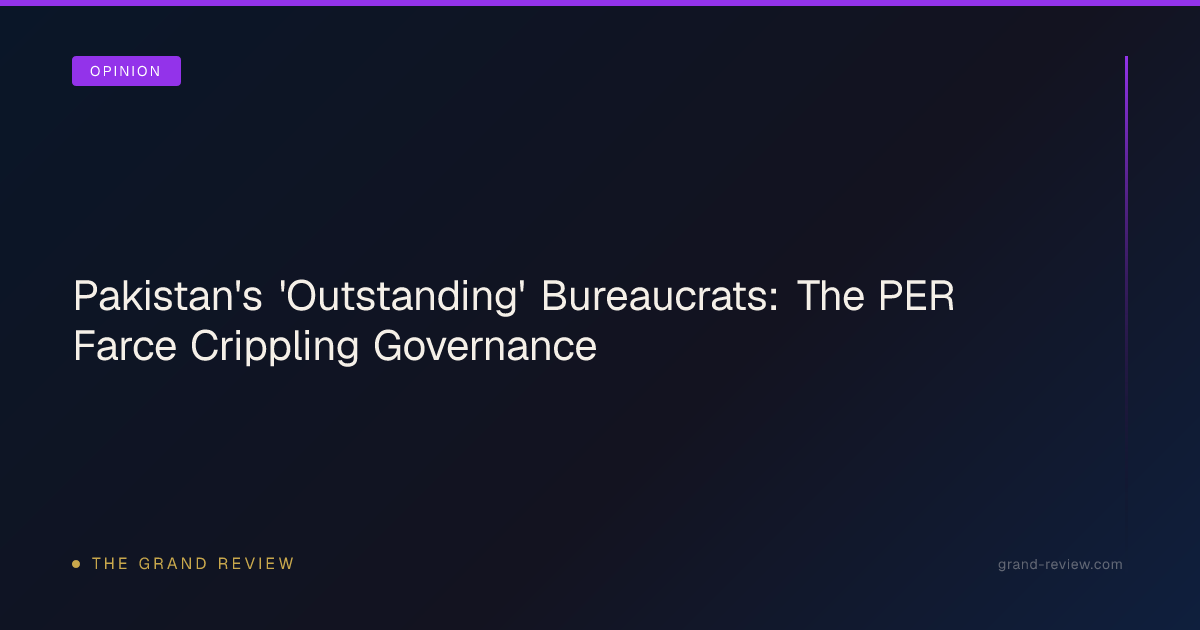 Pakistan's 'Outstanding' Bureaucrats: The PER Farce… | The Grand Review