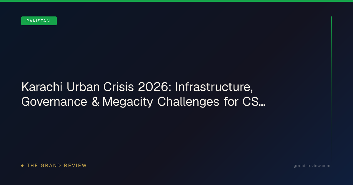 Karachi Urban Crisis 2026: Infrastructure, Governance &… | The Grand Review