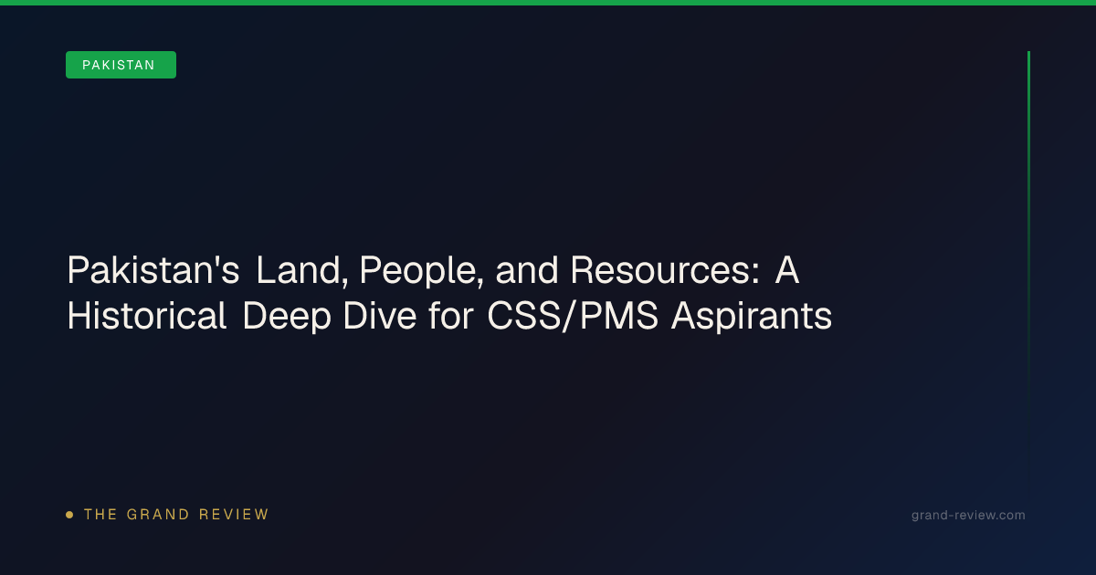 Pakistan's Land, People, and Resources: A Historical Deep… | The Grand ...