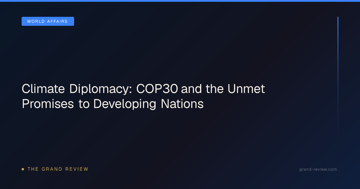 Climate Diplomacy: COP30 and the Unmet Promises to… | The Grand Review