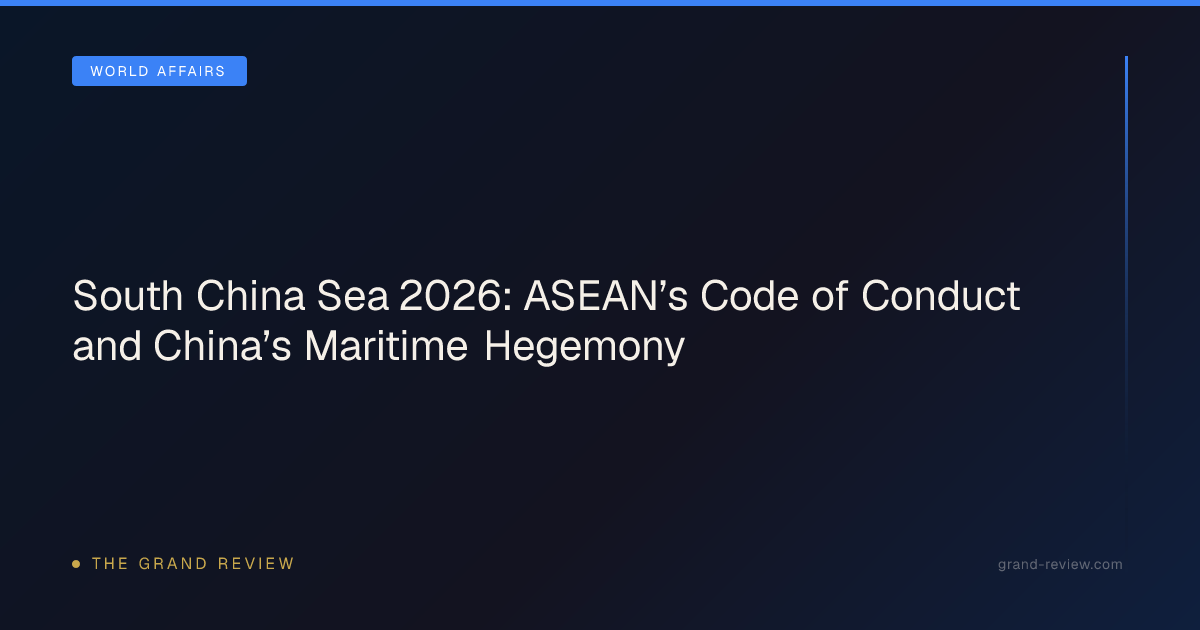 South China Sea 2026: ASEAN’s Code of Conduct and China’s… | The Grand ...
